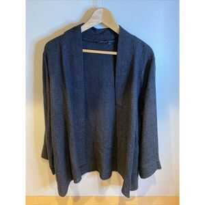 Kavita Sweater Open Front Cardigan Women's Small Black‎ Relaxed Cotton Blend